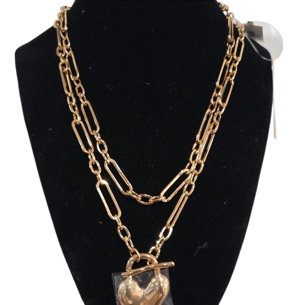 💛▪️Camila Coelho▪️ Gold Tone Comvertible 38in  Heart Pendant Necklace